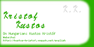 kristof kustos business card